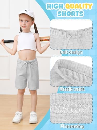 Ruisita 3-Piece Drawstring Cotton Toddler Shorts in Summer