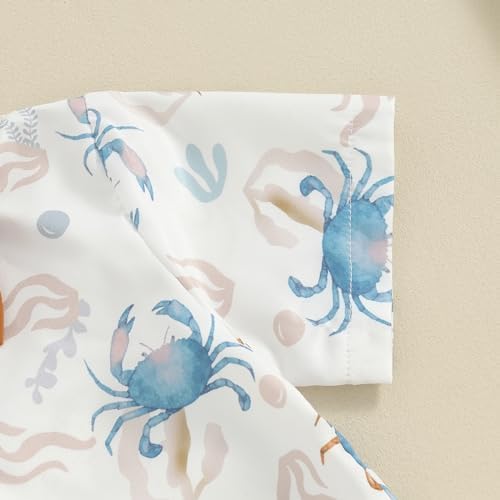 Licupiee Perfect Ocean Print Shorts Set for Toddler Boys