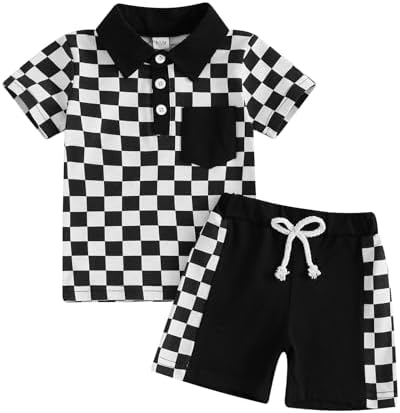 Chic Checkered Toddler Boy Summer Outfit