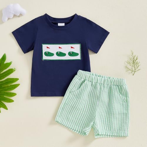 FIOMVA Toddler Boy Summer Golf Outfit Set