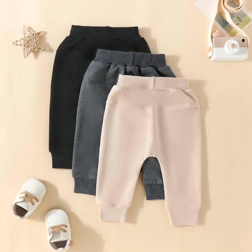 Impossible to Resist Soft Padded Toddlerpants 3-Pack in Khaki Brown Grey