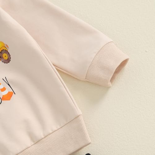 Pudcoco - Excavator Construction Toddler Outfit Set - Construction Kids Clothing