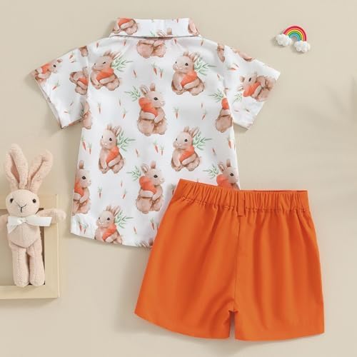 Easter Two-Piece Set for Baby Boys - Bunny Print Button-Down