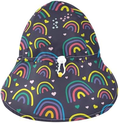 Adjustable Toddler Beach Hat with Rainbow UV Protection for Boys and Girls