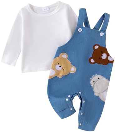 Preemie Bearpermit Child Outfit T-Shirt Pants Set with Soft Fabric