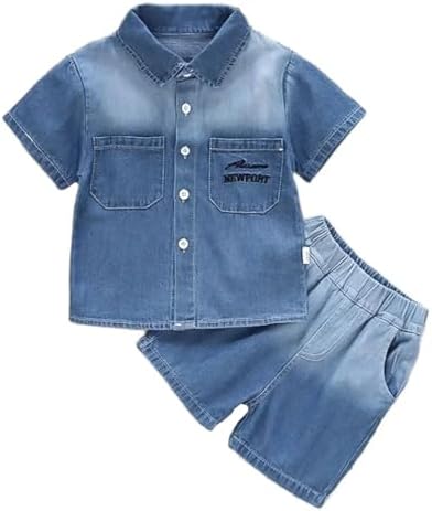 WIAINIBI Baby Boys Denim Gradient Set