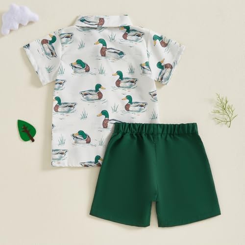 Duck Print Toddler Boy Summer Outfits Casual Trendy