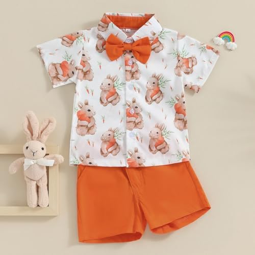 Easter Two-Piece Set for Baby Boys - Bunny Print Button-Down