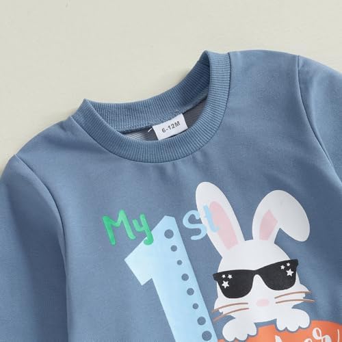 Aopwsrlyi My First Easter Baby Boy Outfit - Soft 95 Cotton 5 Polyester Set