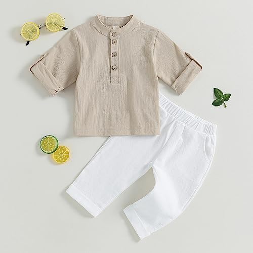 Cotton Linen Toddler Shirts Set