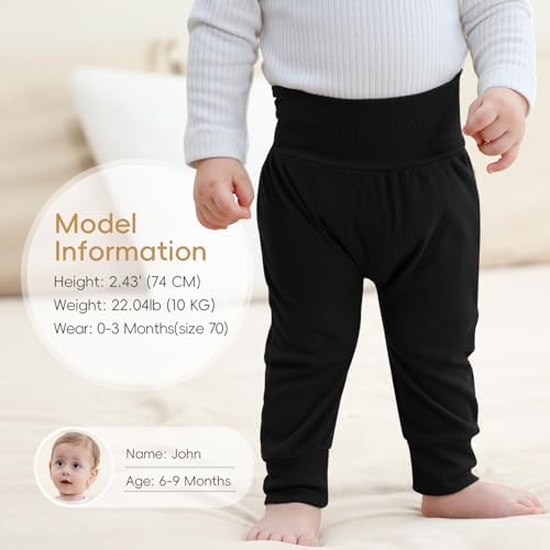 Kionio 2-Pack Elastic Waist Newborn Jogger Pants for Boys