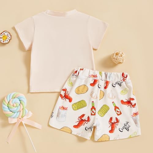 Motlapol Toddler Boy Crawfish Print 2-Piece Set