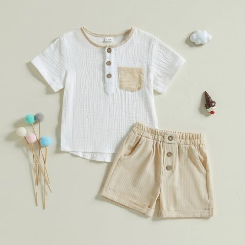 Cotton Linen Toddler Boys Summer Outfit