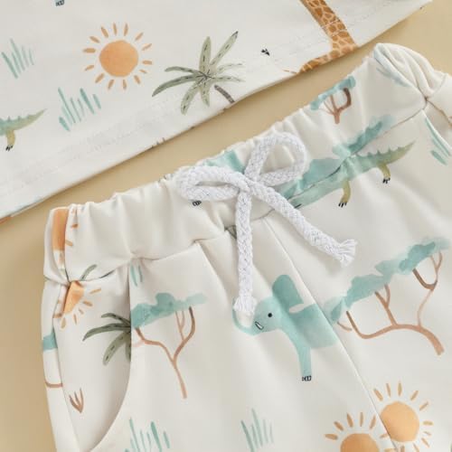 GOOCHEER Wild Boy Summer Short Sleeve T-Shirt and Shorts Set