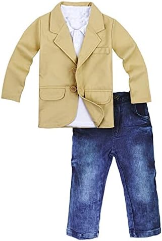 Baby Boy Gentleman 3-Piece Shirt Jacket Jeans Set