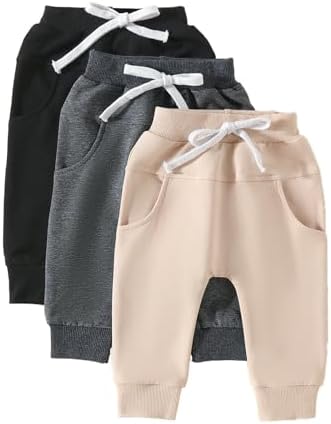 Amiblvowa 3-Piece Toddler Jogger Pants Bundle