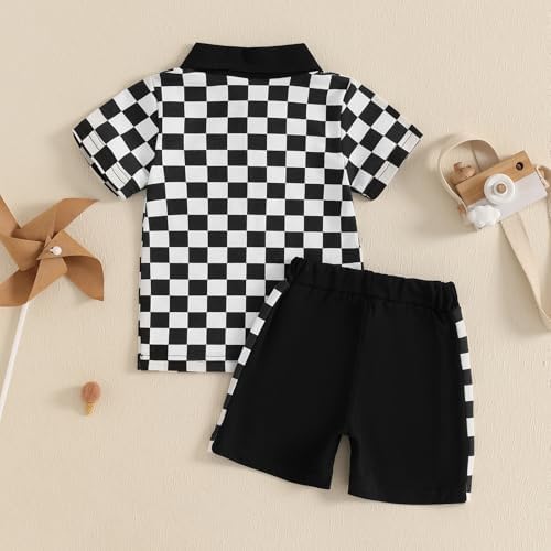 Chic Checkered Toddler Boy Summer Outfit
