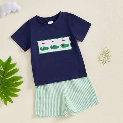 FIOMVA Toddler Boy Summer Golf Outfit Set