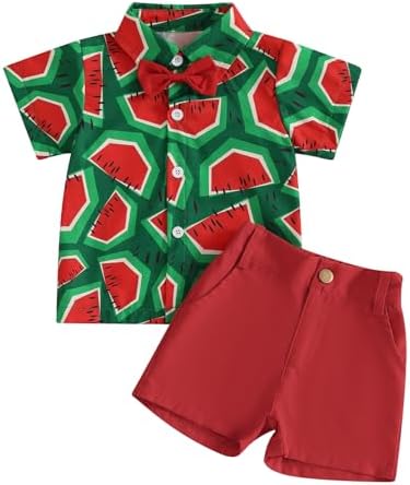 Relaxed Toddler Boys Outfit with Watermelon Print Set