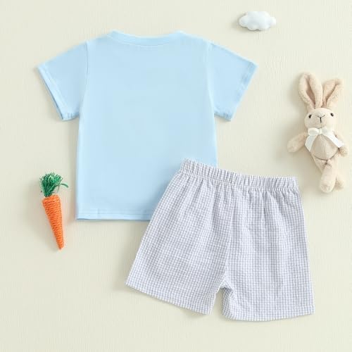 Baby Boy Easter Set with Bunny Carrot Embroidery