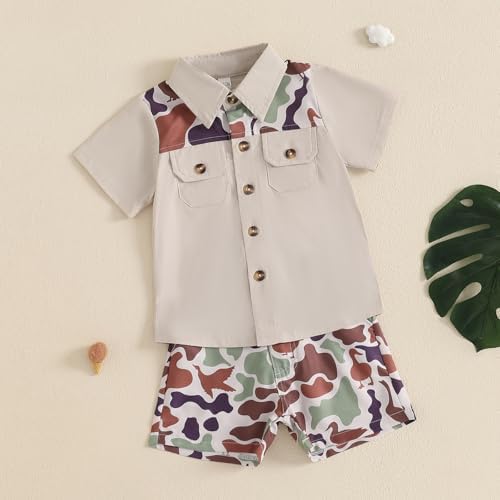Mobbdow Toddler Boy Duck Camo Hunting Outfit