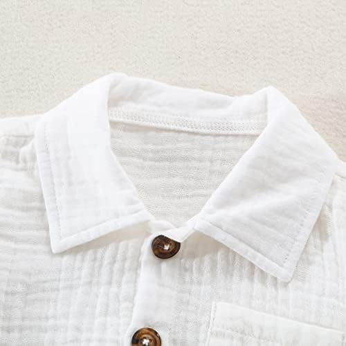 SHIBAOZI Toddler Boys Button-Down Shirt Set with Shorts Summer 2pcs