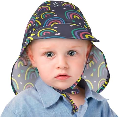 Adjustable Toddler Beach Hat with Rainbow UV Protection for Boys and Girls