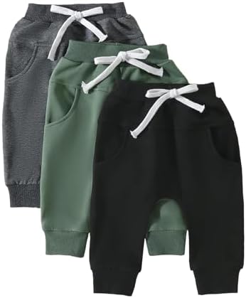 Yoawdats Baby Boys 3-Pack Pull-on Joggers