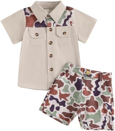 Mobbdow Toddler Boy Duck Camo Hunting Outfit