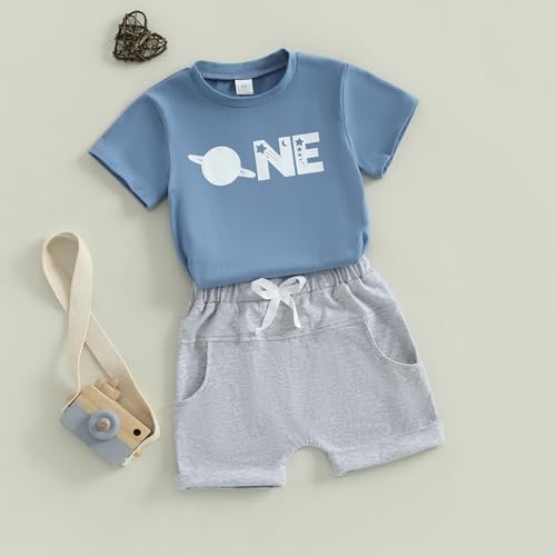 Pudcoco Toddler Boy 1st Birthday Outfit T-shirt and Shorts Set