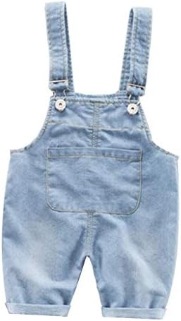 Baby Boys Girls Denim Suspender Overalls Trousers with Cartoon Straps
