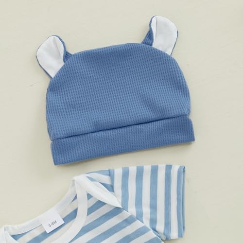 Adorable Baby Boy Toddler Romper Pants Set with Elephant Embroidery