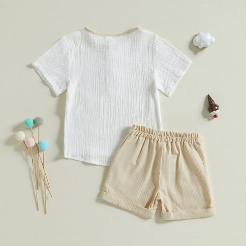 Cotton Linen Toddler Boys Summer Outfit