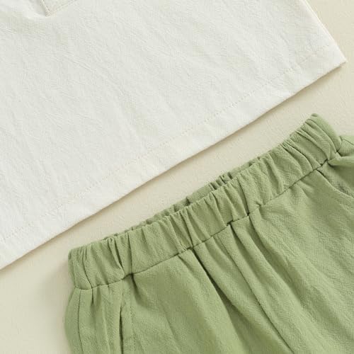 Karuedoo Toddler Baby Boy Cotton Linen 2 Piece Set