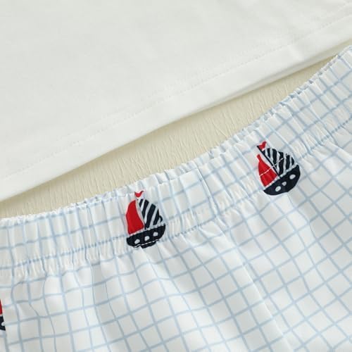 Bagilaanoe 4th of July Toddler Boy Sailboat Outfit