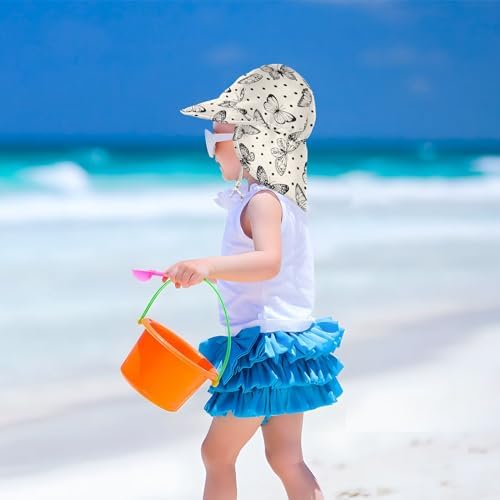 KLL Elegant Polka Dot Butterflies Toddler Beach Sun Hat