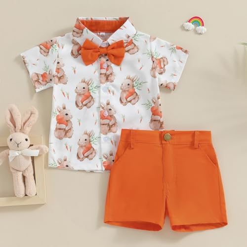 Easter Two-Piece Set for Baby Boys - Bunny Print Button-Down