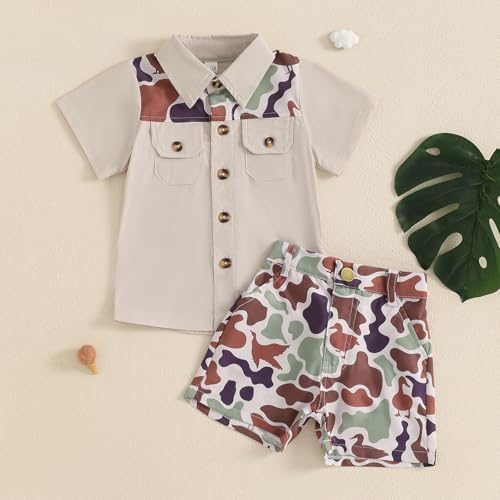 Mobbdow Toddler Boy Duck Camo Hunting Outfit