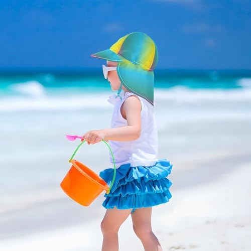 RPLife Pink Green Gradient Adjustable Toddler Sun_hat 2T-4T