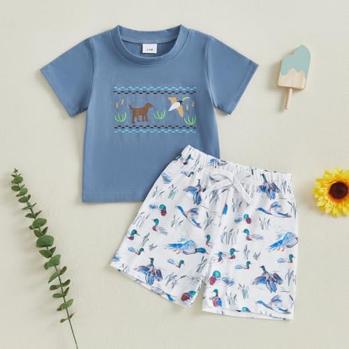 Toddler Boy Mallard Duck Summer Outfit Set 2Pcs