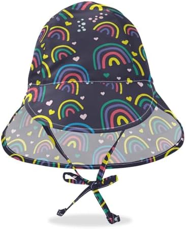 Adjustable Toddler Beach Hat with Rainbow UV Protection for Boys and Girls