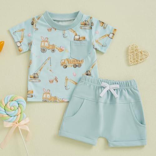 ToddlerEMS Protest Baby BoyEaster Set Truck Eagon Bunny 2Pcs
