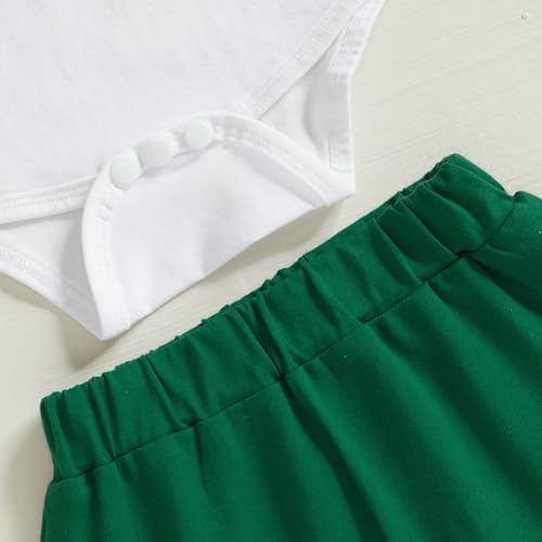 My First St Patricks Day Baby Boy Outfit - Clover Print Romper Pants Set