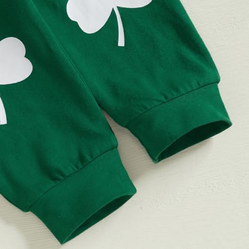 My First St Patricks Day Baby Boy Outfit - Clover Print Romper Pants Set