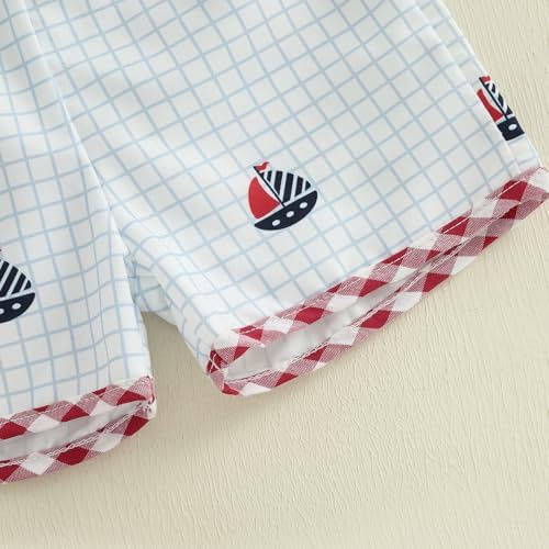 Bagilaanoe 4th of July Toddler Boy Sailboat Outfit