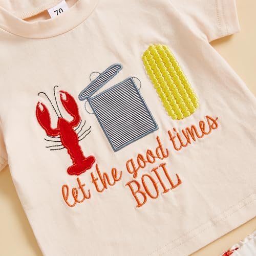 Motlapol Toddler Boy Crawfish Print 2-Piece Set