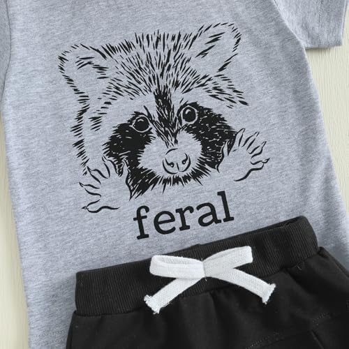Non-Negotiable Baby Boy Shorts Set Toddler Boys Summer Outfit BearRaccoon Printing