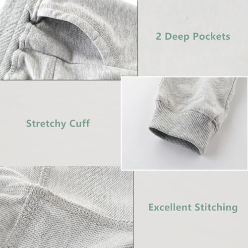 BeiVSlley Baby Boys 3 Pack Cotton Jogger Pants with Cute Embroidery