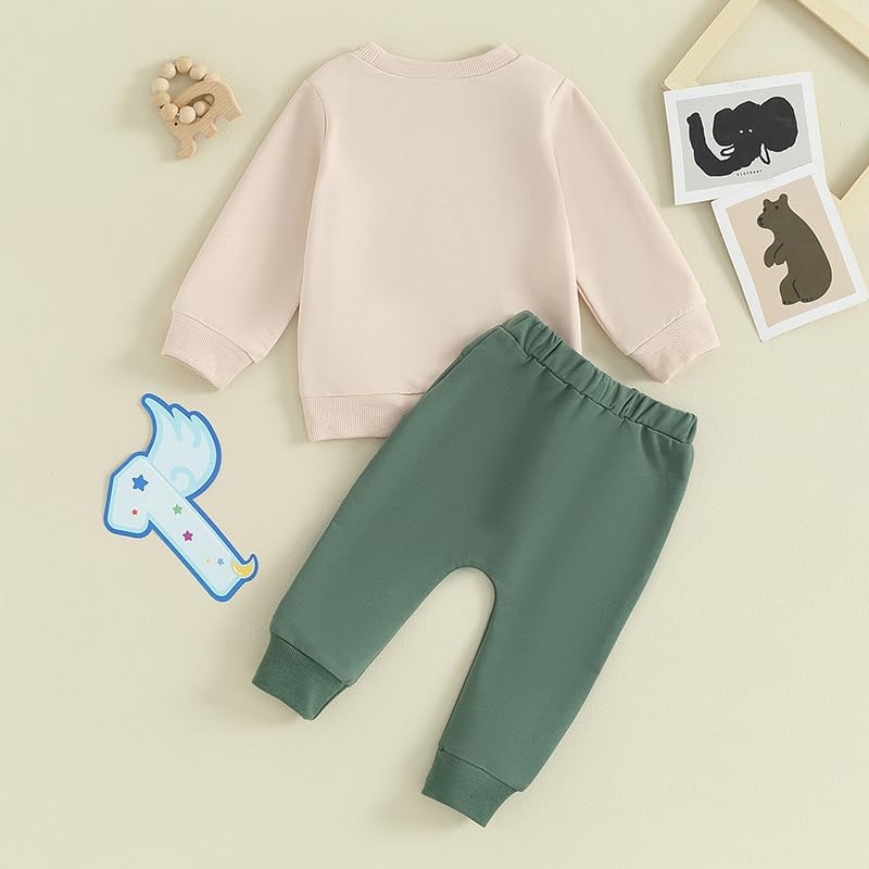 Baby Boy First Birthday Outfit Wild One Crewneck Sweatshirt and Pants