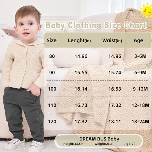 DREAM BUS Pack of 3 Toddler Jogger Pants with Pockets
